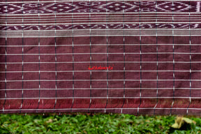 Maroon Chequered Single Cotton Saree