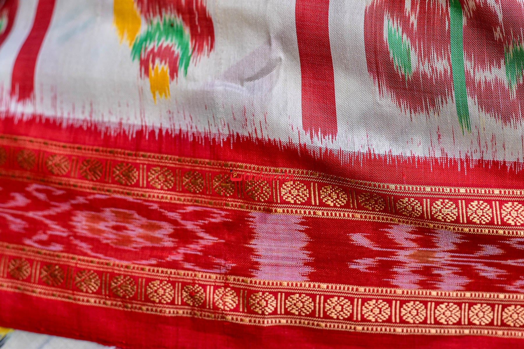 White Red Nabarangi Silk