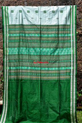Olive Dual Tribal Bomkai Silk Saree