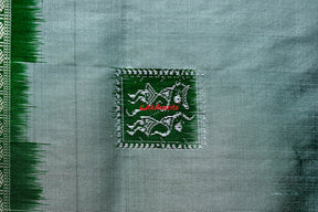 Olive Dual Tribal Bomkai Silk Saree