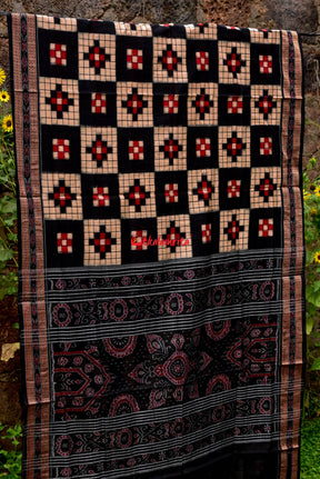 Cream Pasapali Cotton Saree