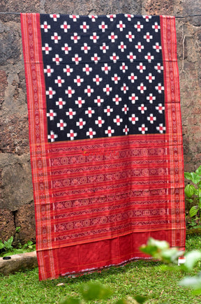 Black all-over pasapali cotton saree