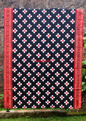 Black all-over pasapali cotton saree