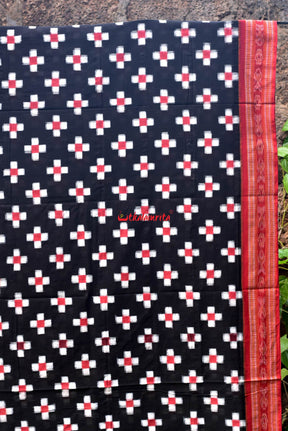 Black all-over pasapali cotton saree
