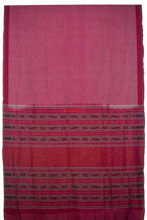 Stripes On Maroon Cotton Saree