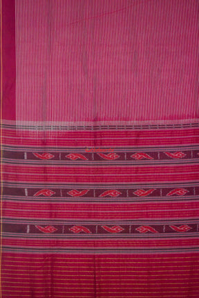 Stripes On Maroon Cotton Saree