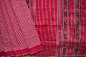 Stripes On Maroon Cotton Saree