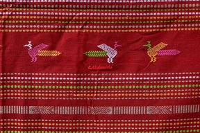 Beige Ganga Jamuna Fishes Bomkai Cotton Saree