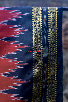 Red Black Khandua Silk