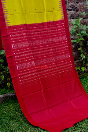 Fine Yellow Red Tussar Silk