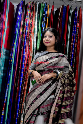 Bichitrapuri Green & White Silk Saree