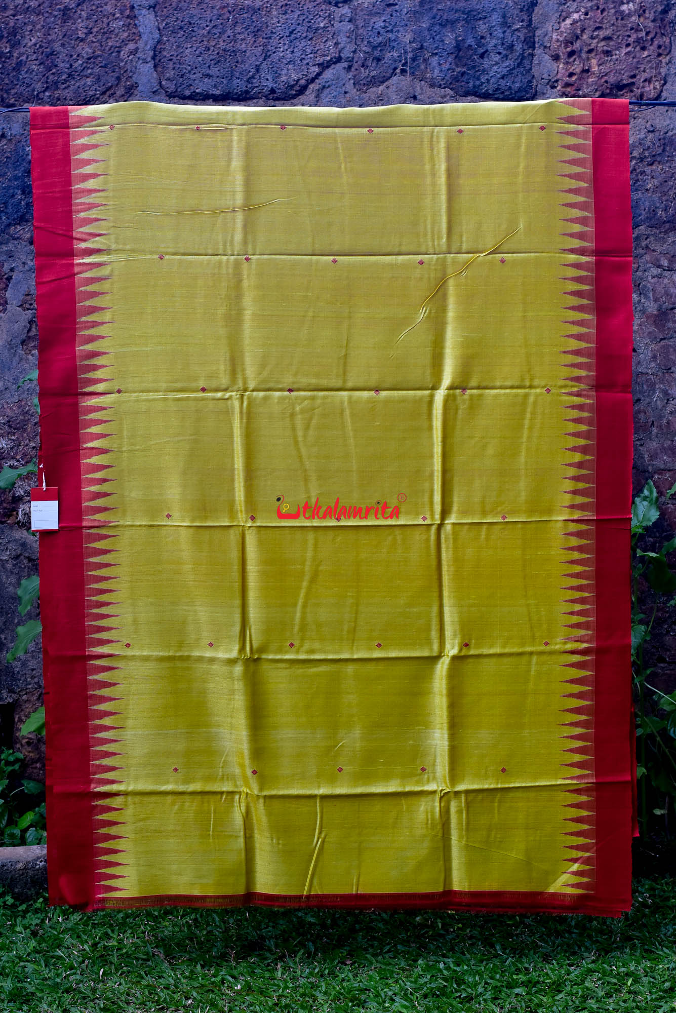 Fine Yellow Red Tussar Silk