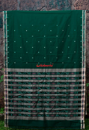 Bottlegreen Beige Pittala Single Cotton Saree