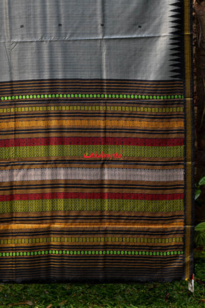 Grey Jaala Gopalpur Tussar Silk Saree