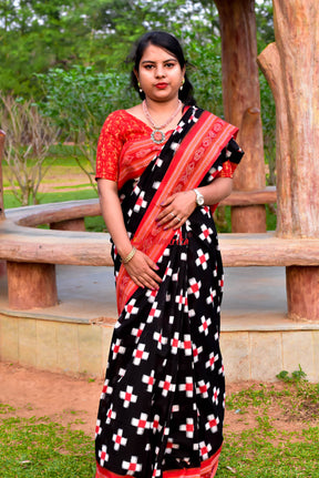 Black all-over pasapali cotton saree