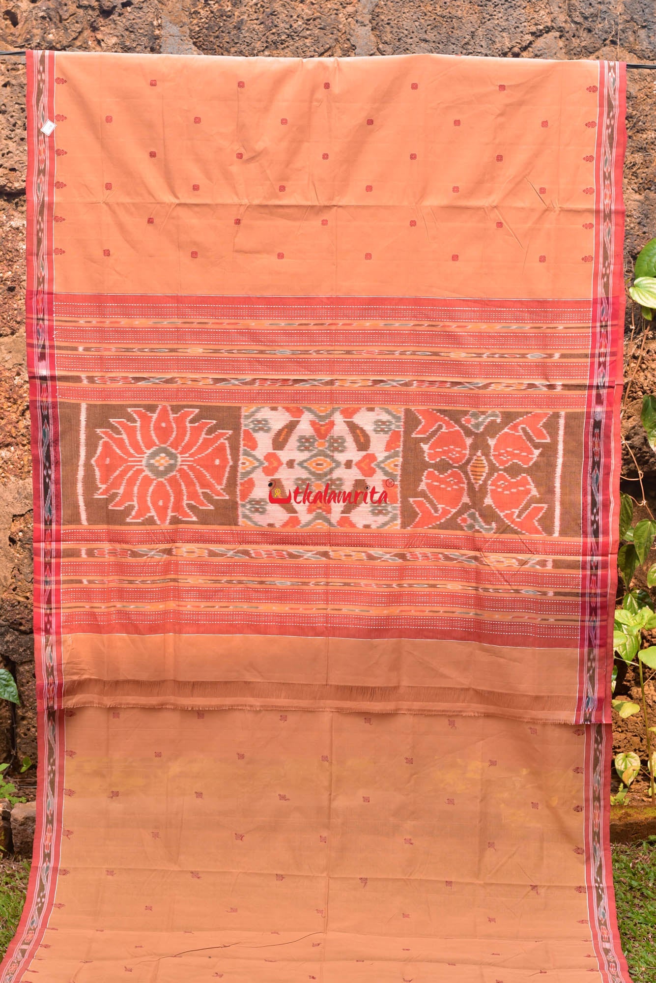 Chandan Red Pittala Single Cotton Saree