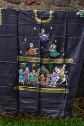 Bahaghara Pattachitra Black Silk Dress Set