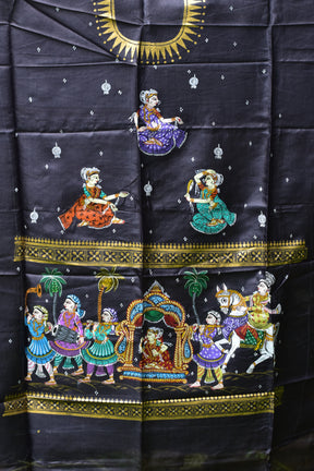 Bahaghara Pattachitra Black Silk Dress Set