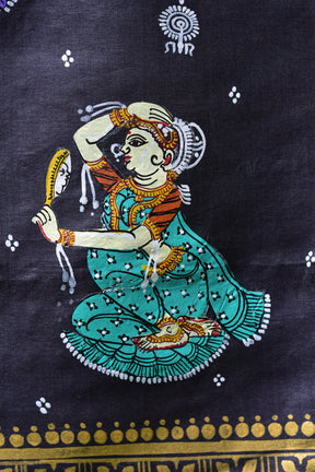 Bahaghara Pattachitra Black Silk Dress Set