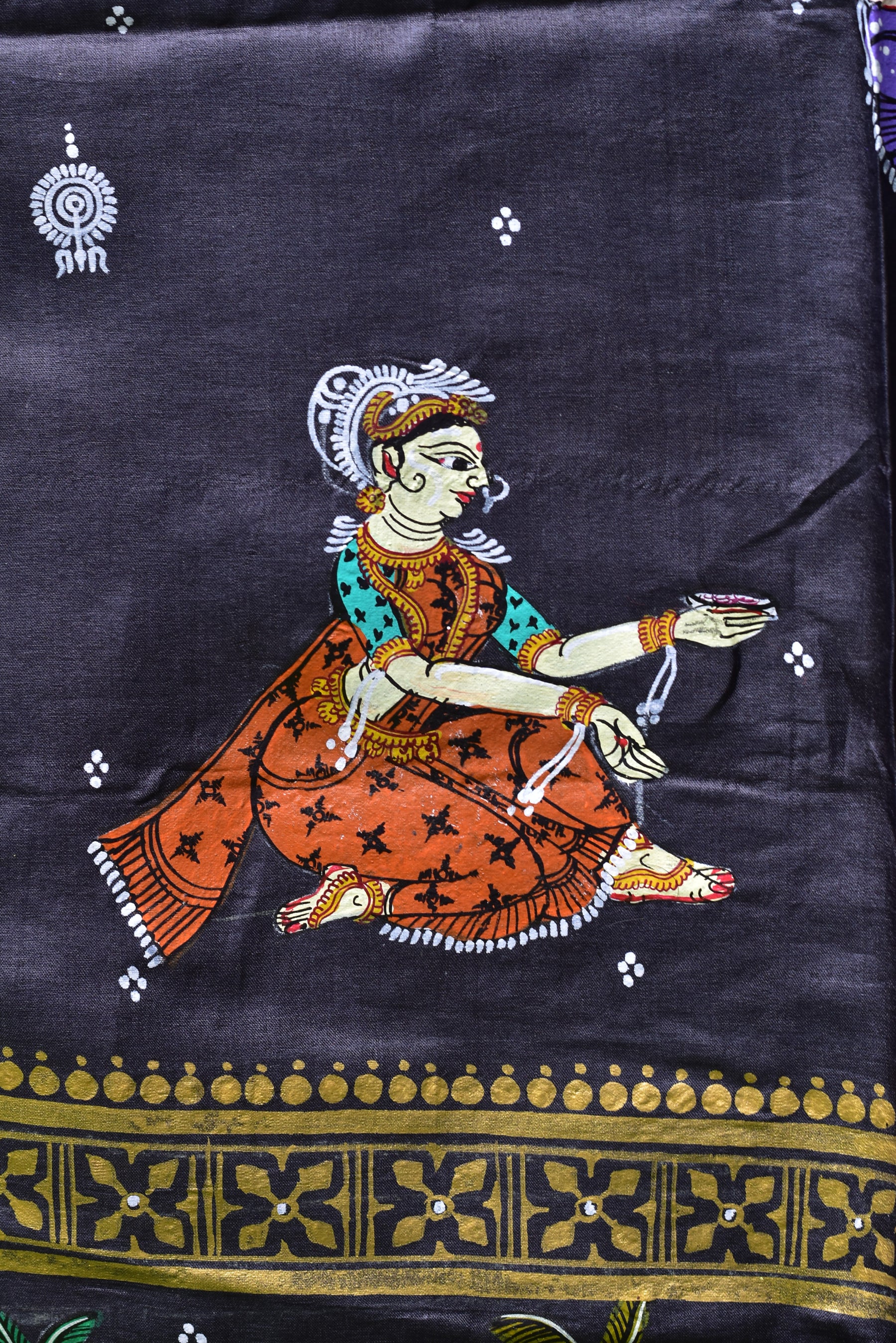 Bahaghara Pattachitra Black Silk Dress Set