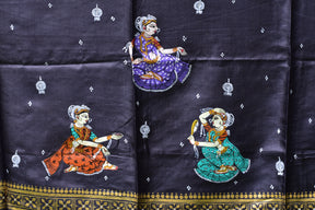 Bahaghara Pattachitra Black Silk Dress Set