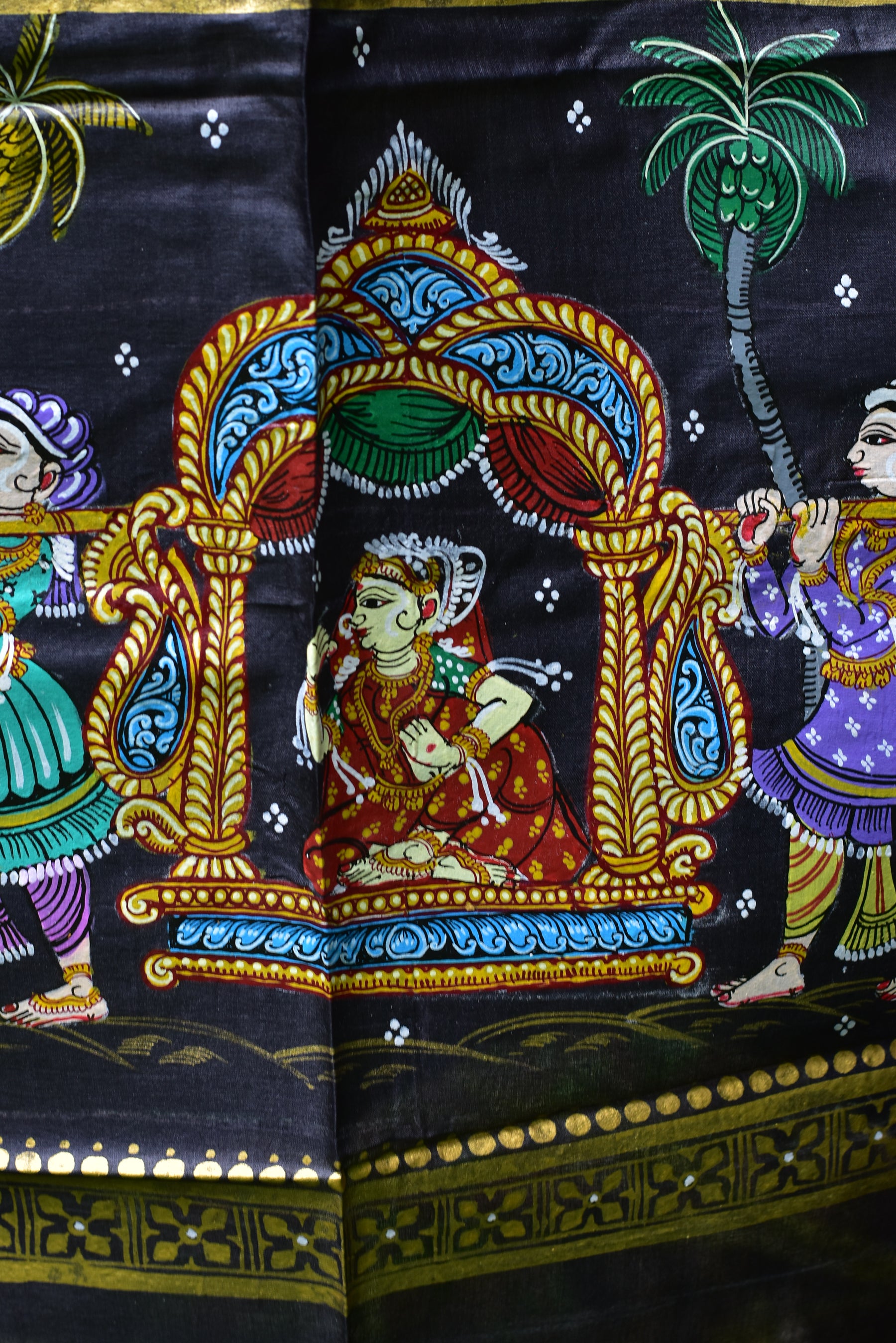 Bahaghara Pattachitra Black Silk Dress Set