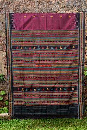 Maroon Dongria Cotton Saree