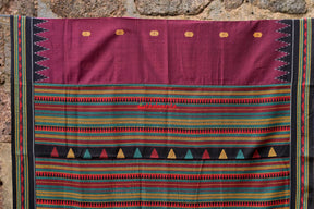 Maroon Dongria Cotton Saree