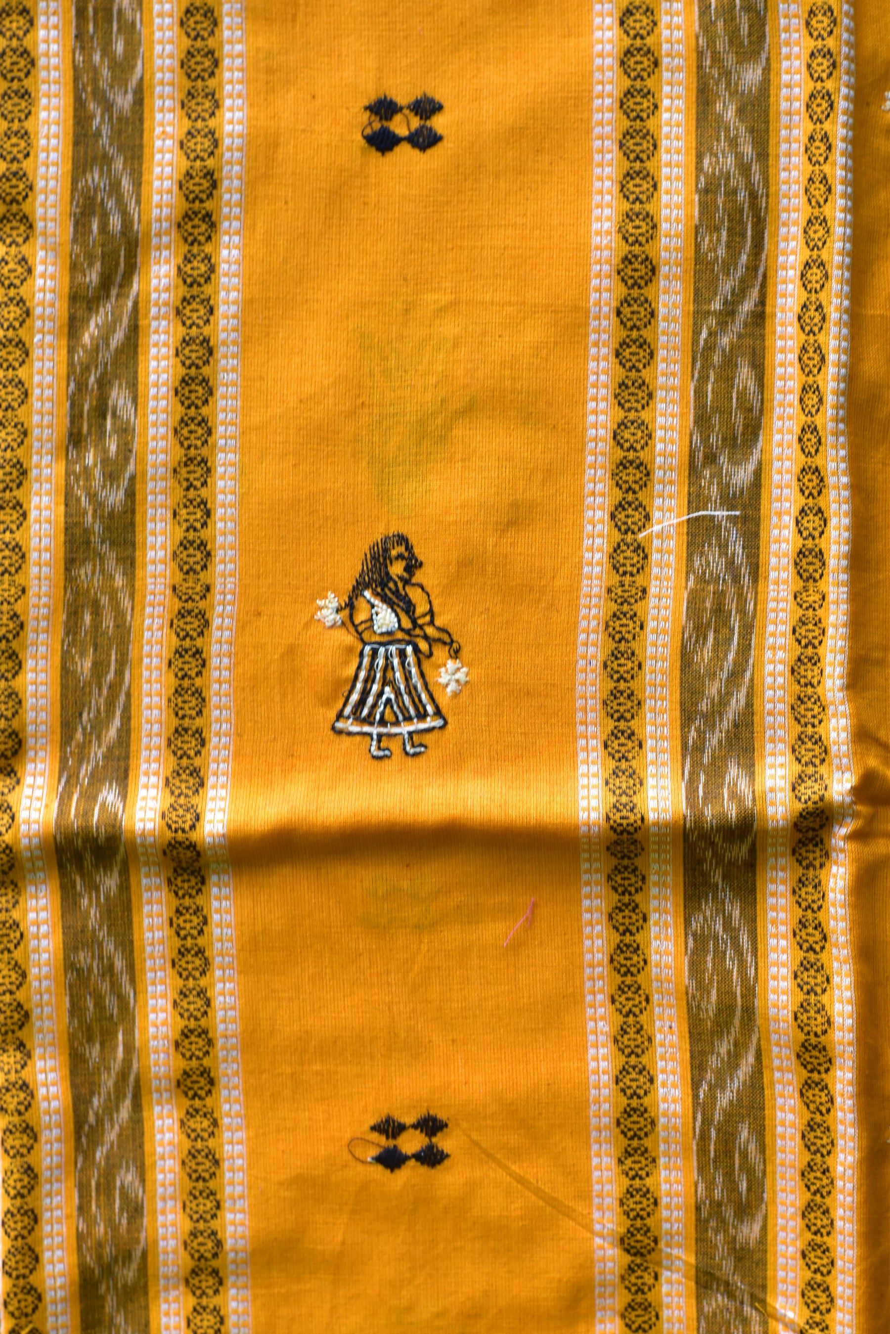 Yellow Black Doll Bomkai Thikiri Dress Set