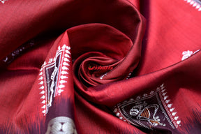 Maroon Tribal Box Bomkai Silk