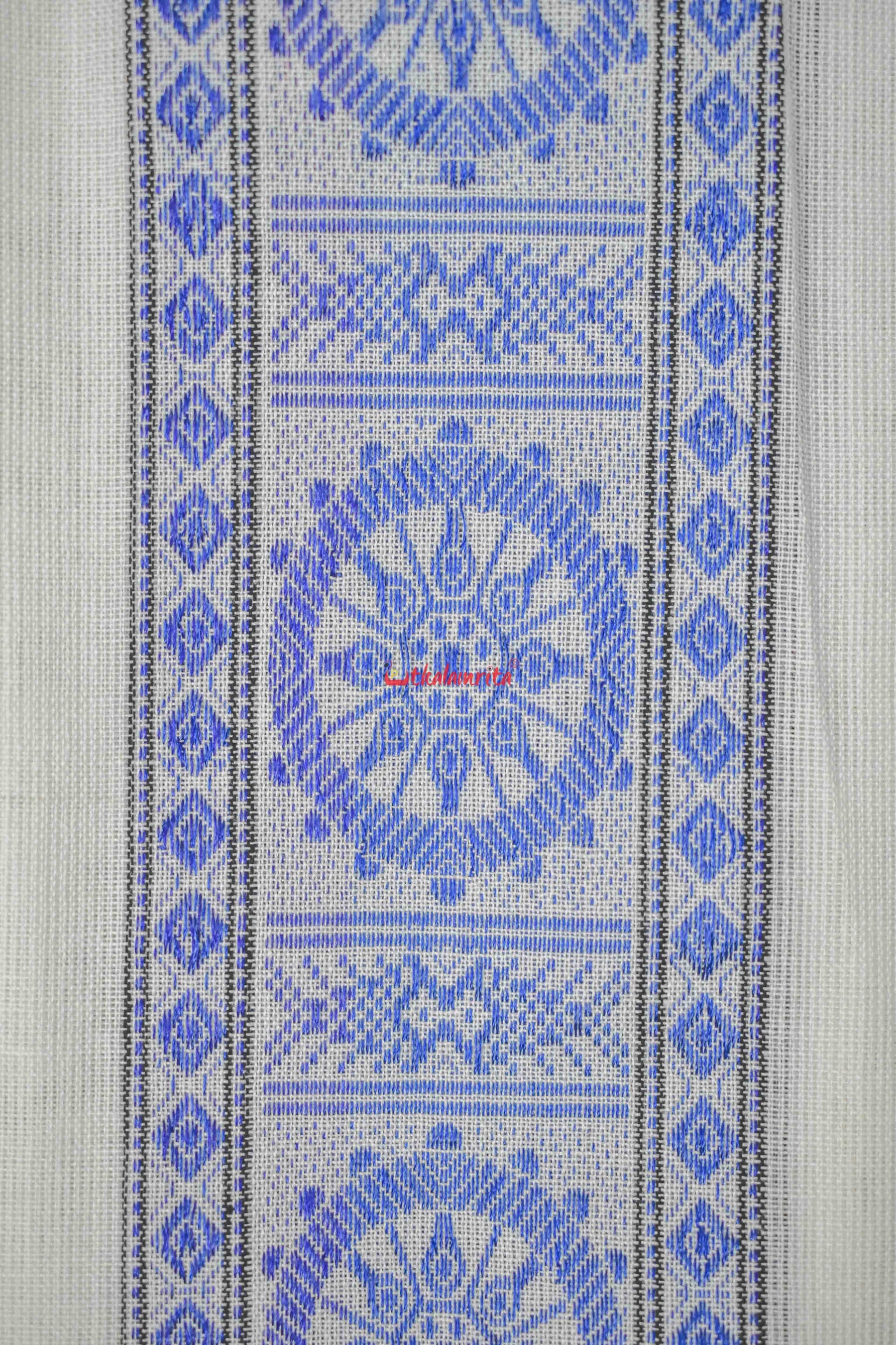 White Blue Konark Chakra (Fabric)
