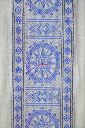 White Blue Konark Chakra (Fabric)
