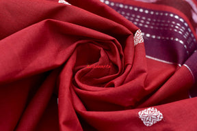 Maroon Dark Grey Pittala Cotton Saree