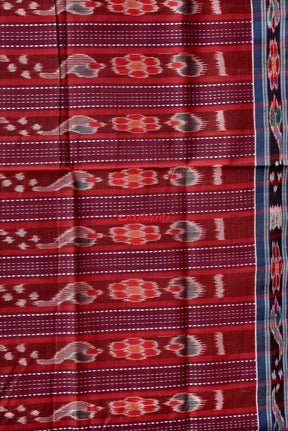 Maroon Dark Grey Pittala Cotton Saree