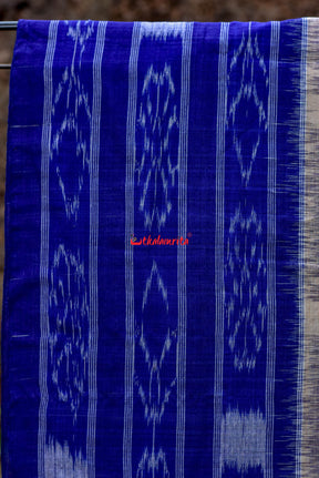 Off White Blue Daali Scot Saree
