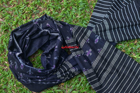 Black Purple Tulips Bandha (Dupatta)