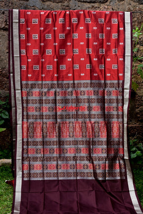 Maroon Tribal Box Bomkai Silk
