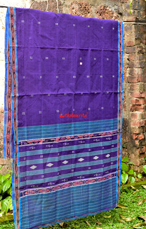 Purple Teal Single Cotton Saree