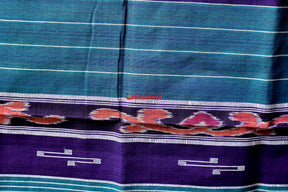 Purple Teal Single Cotton Saree