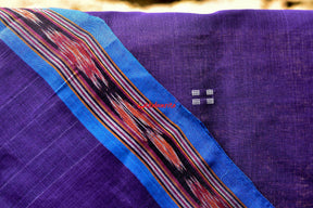 Purple Teal Single Cotton Saree