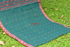 Bottle Green Maroon Pittala Cotton Saree