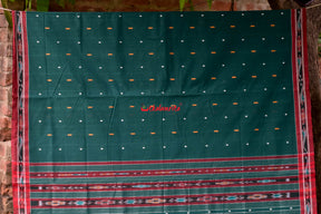 Bottle Green Maroon Pittala Cotton Saree