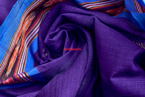 Purple Teal Single Cotton Saree