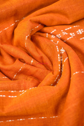 Rust Nartaki Dhalapathar Cotton Saree