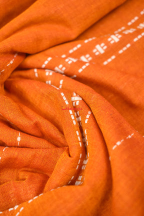 Rust Nartaki Dhalapathar Cotton Saree