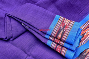 Purple Teal Single Cotton Saree