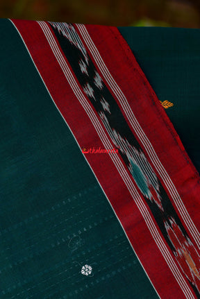 Bottle Green Maroon Pittala Cotton Saree