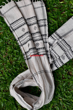 White black stole thikiri design