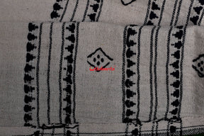 White black stole thikiri design