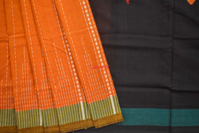 Rust Nartaki Dhalapathar Cotton Saree
